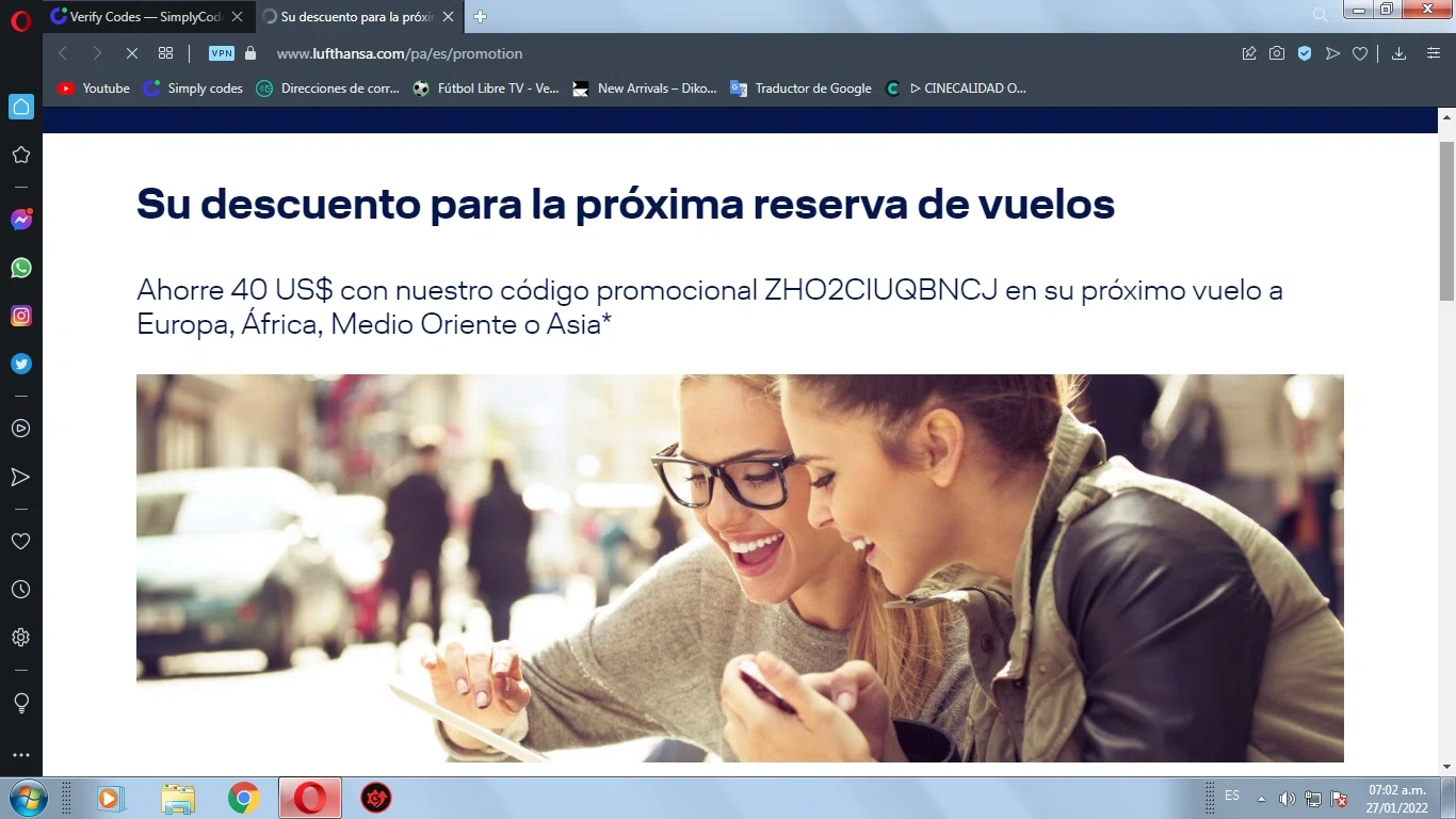 Lufthansa DE checkout page showing Lufthansa DE promo code box | Screenshot taken by SimplyCodes community member on Jan 27, 2022