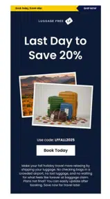 Luggage Free coupon verification screenshot