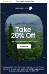 Luggage Free coupon verification screenshot