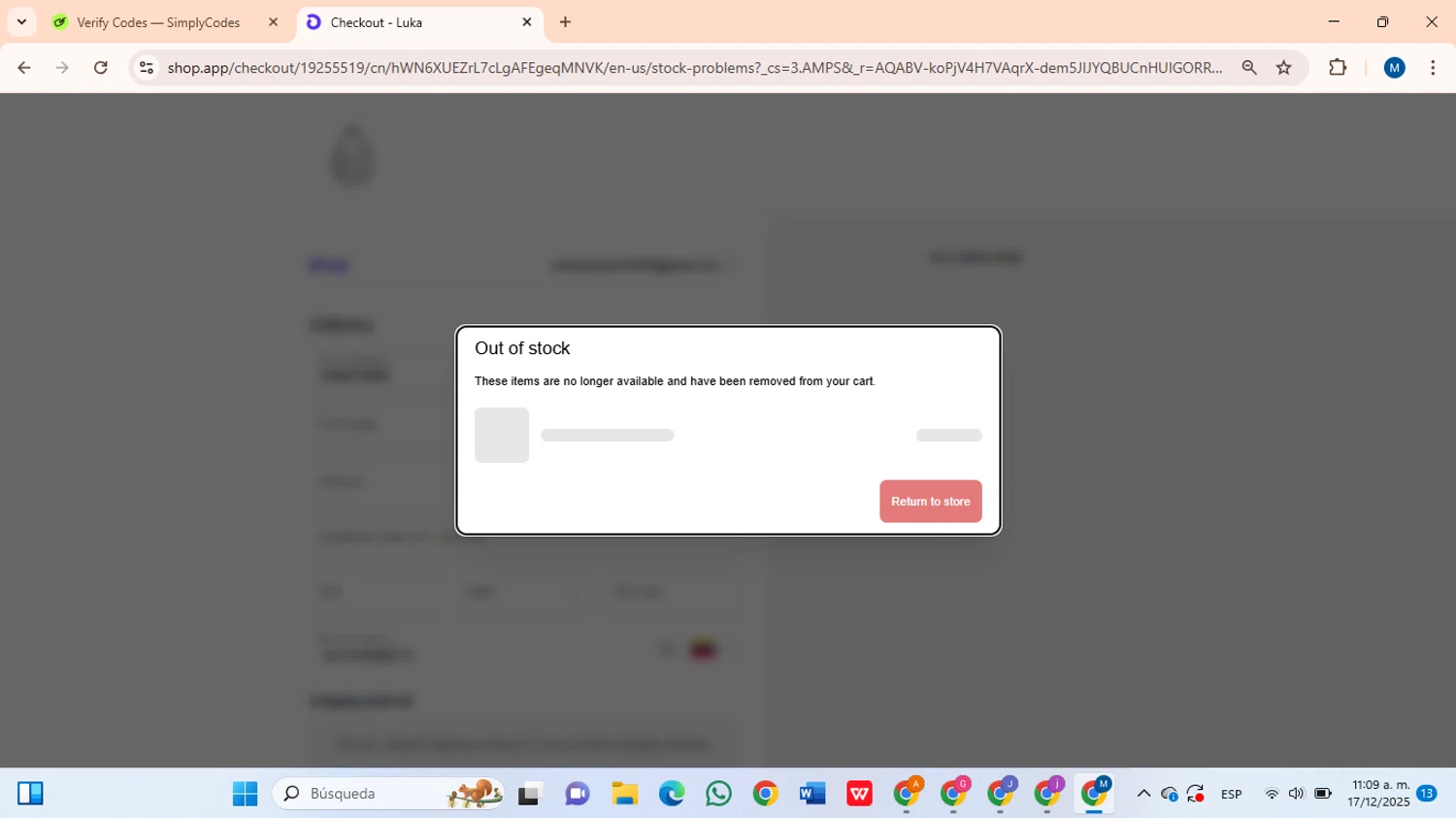 Luka promo code screenshot showing code Extra10 applied at Luka checkout page. Uploaded by SimplyCodes community member BrilliantLion8135 on Dec 17, 2025
