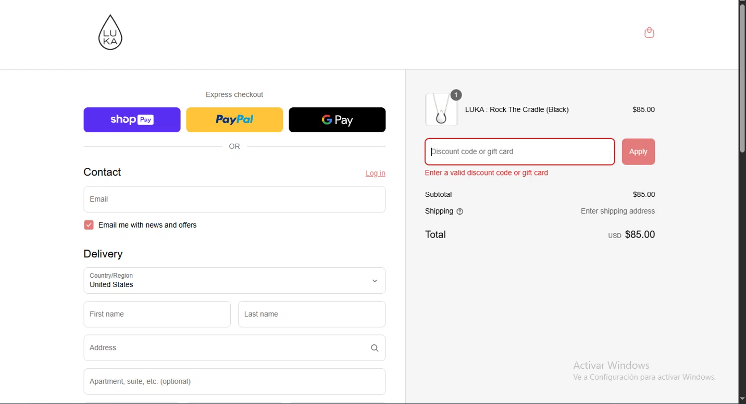 Luka promo code screenshot showing code COLD20 applied at Luka checkout page. Uploaded by SimplyCodes community member Puta_madre10 on Apr 9, 2025