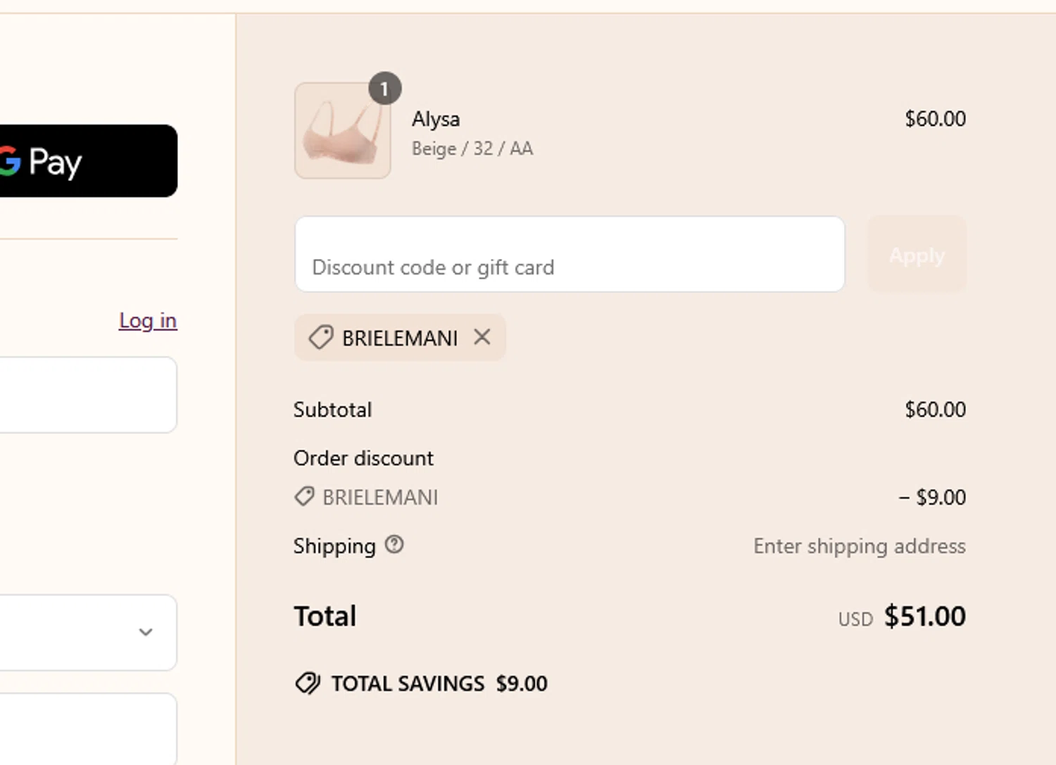 Lulalu promo code screenshot showing code BRIELEMANI applied at Lulalu checkout page. Uploaded by SimplyCodes community member tuvalu10 on May 29, 2025