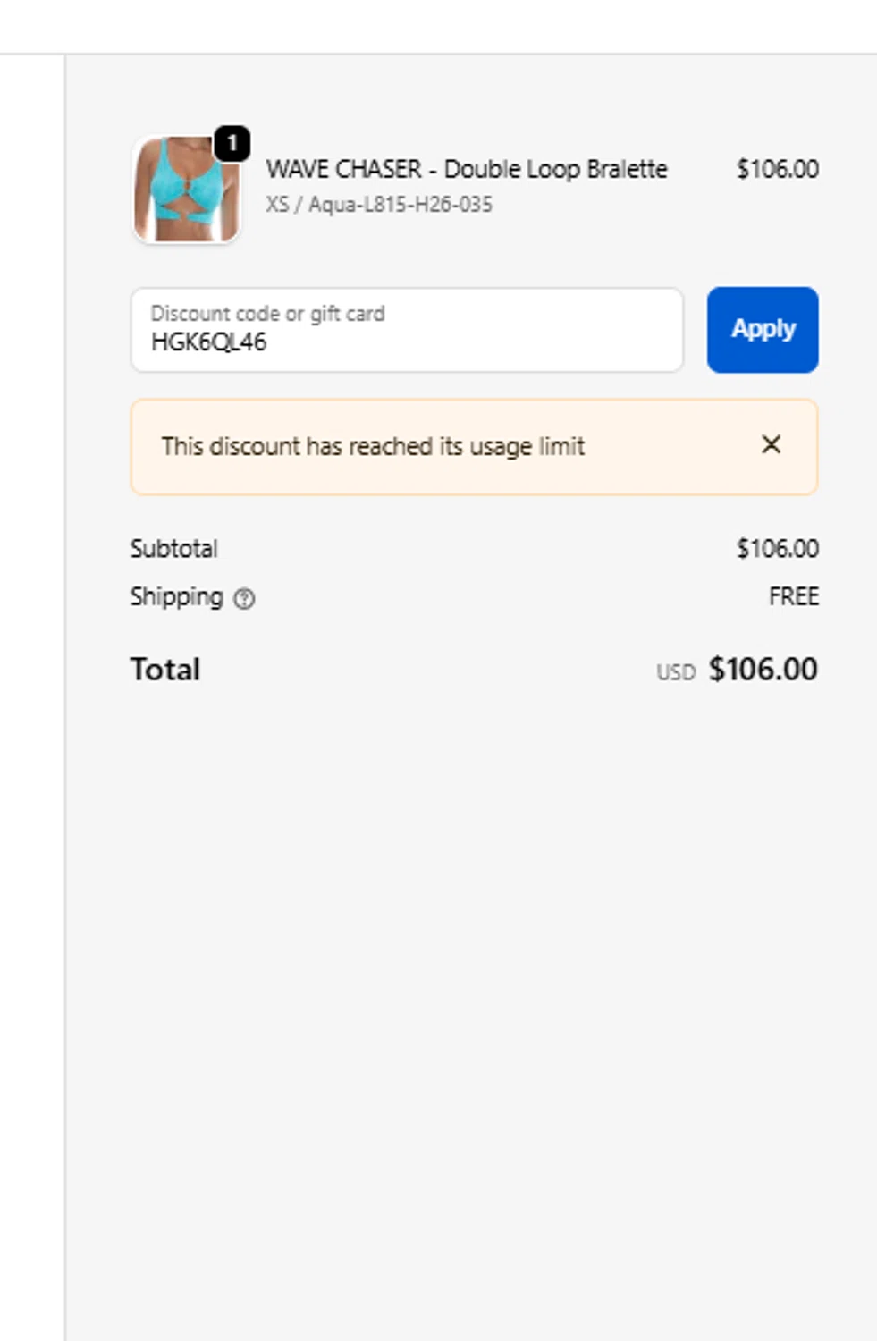 Luli Fama discount code screenshot showing code HGK6QL46 applied at Luli Fama checkout page. Uploaded by SimplyCodes community member Lisboa on Oct 21, 2025