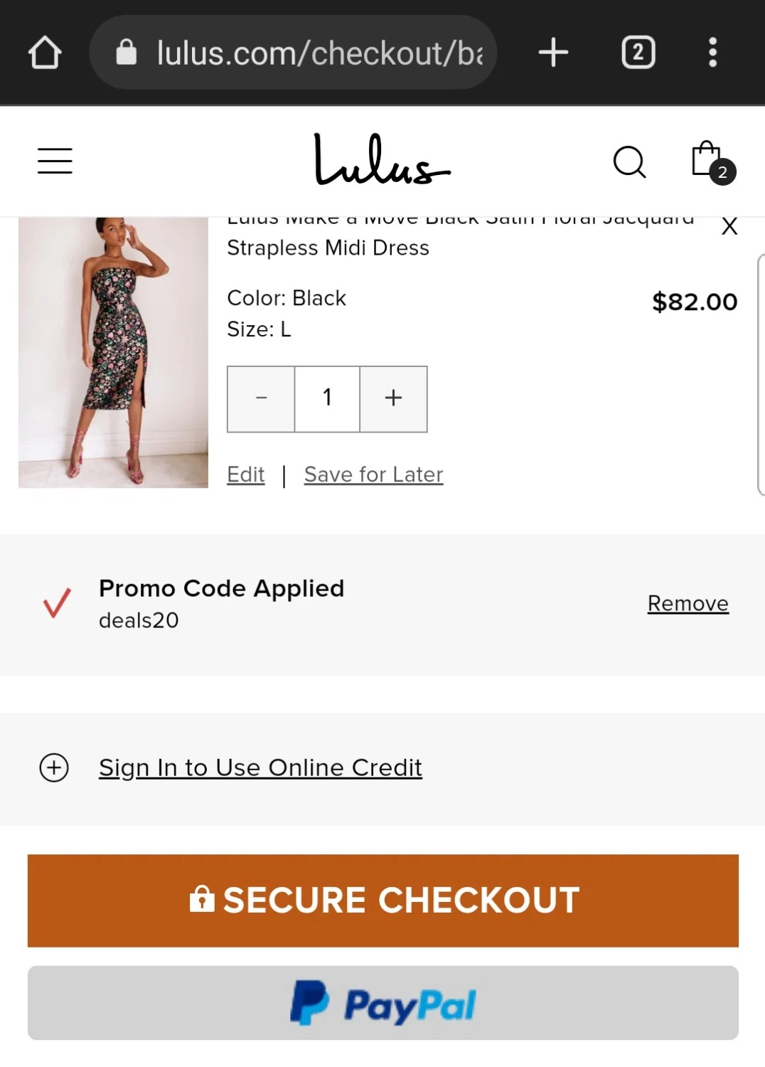 lulus online code