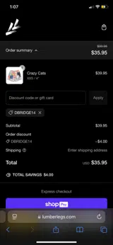 DBRIDGE14 coupon verification screenshot