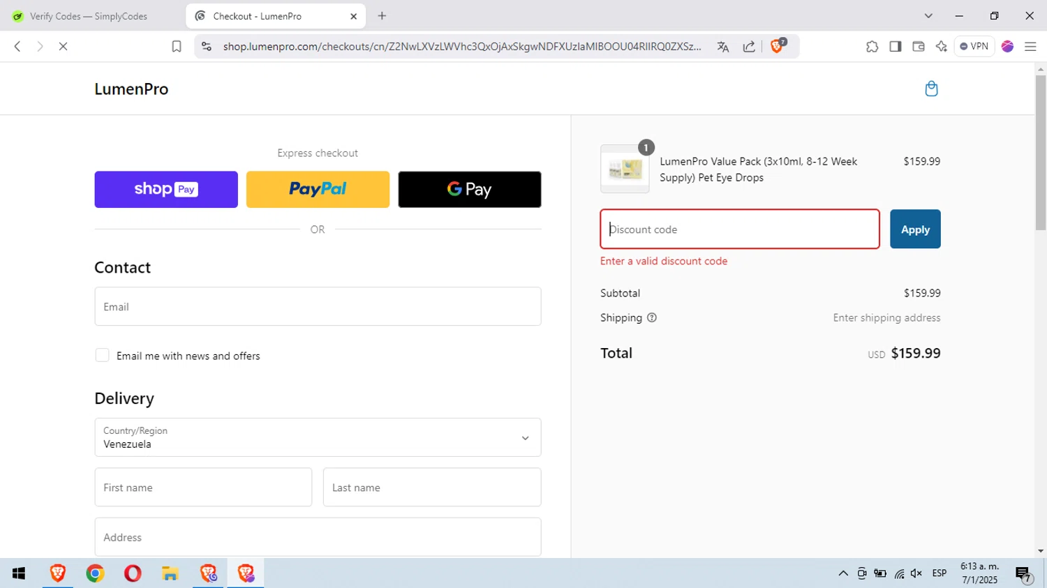 LumenPro discount code screenshot showing code SUMMER15 applied at LumenPro checkout page. Uploaded by SimplyCodes community member anaoee on Jan 7, 2025