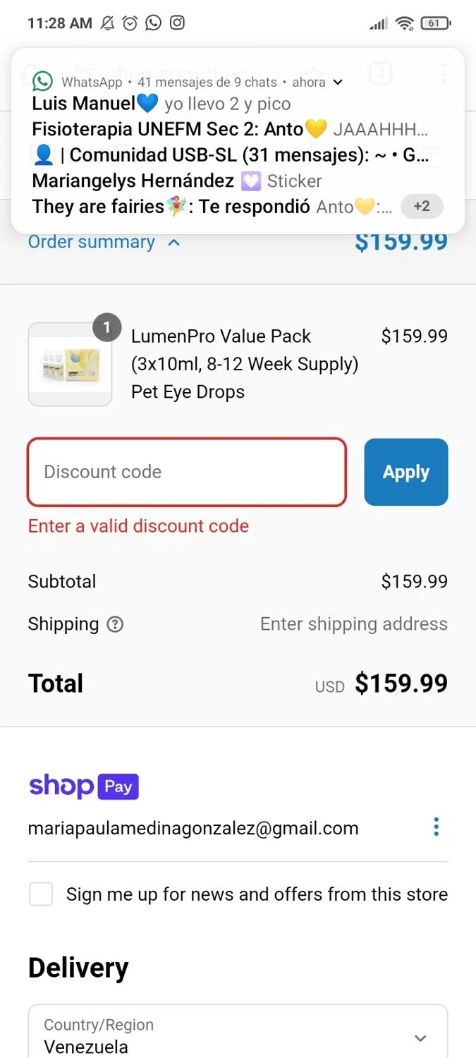 LumenPro discount code screenshot showing code PETS10 applied at LumenPro checkout page. Uploaded by SimplyCodes community member PromoMaven605 on Mar 13, 2025