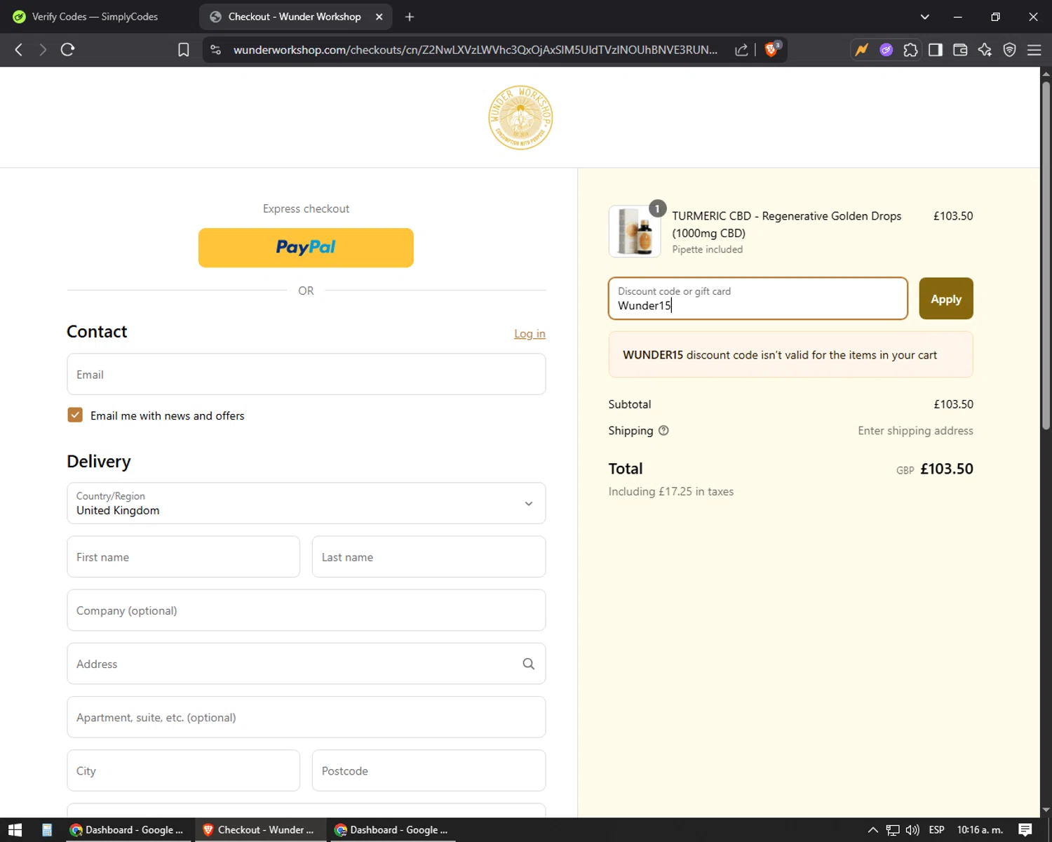 Lumie checkout page showing Lumie discount code box | Screenshot taken by SimplyCodes community member on Apr 20, 2025