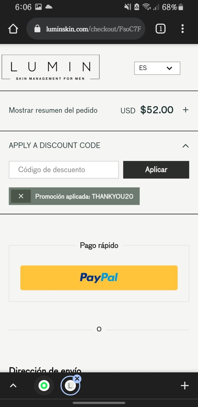 LUMIN checkout page showing LUMIN discount code box | Screenshot taken by SimplyCodes community member on Sep 8, 2021
