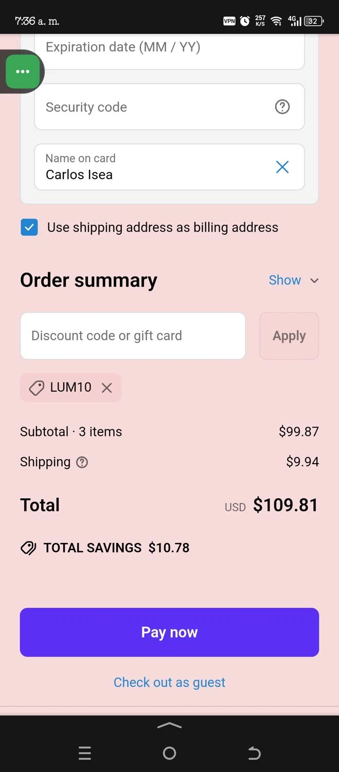 Luminary Nail Systems discount code screenshot showing code LUM10 applied at Luminary Nail Systems checkout page. Uploaded by SimplyCodes community member CashSaver3941 on Jun 17, 2025