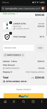 SIMPLYCODES10 coupon verification screenshot