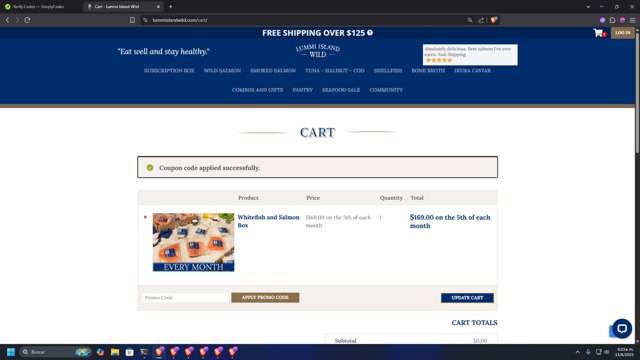 Lummi Island Wild checkout page showing Lummi Island Wild promo code box | Screenshot taken by SimplyCodes community member on Jun 13, 2025