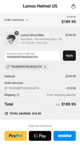 TRUENORTHDUESOUTH coupon verification screenshot