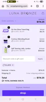 Luna Bronze coupon verification screenshot