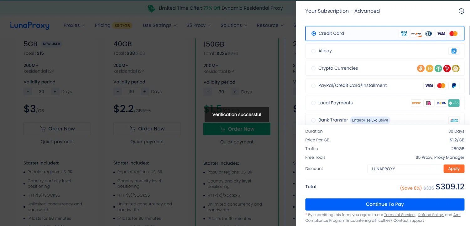 how to use LunaProxy coupons