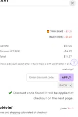 RACH coupon verification screenshot