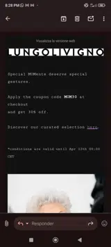 Mom30 coupon verification screenshot