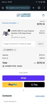 LUNYEE12 coupon verification screenshot