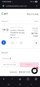 Mobile15 coupon verification screenshot