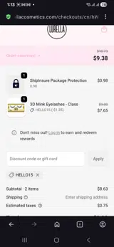 Hello15 coupon verification screenshot