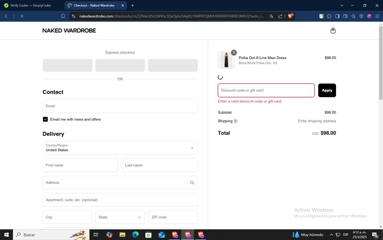 Lurenet Fishing Headquarters promo code screenshot showing code BRANDONH15 applied at Lurenet Fishing Headquarters checkout page. Uploaded by SimplyCodes community member CodeLynx5272 on Mar 25, 2025