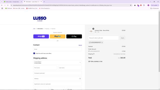 Lusso Cloud checkout page showing Lusso Cloud discount code box | Screenshot taken by SimplyCodes community member on Mar 29, 2025
