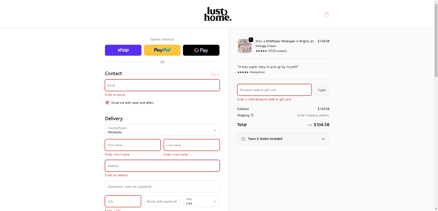 Lust Home discount code screenshot showing code BABYCOMEBACK applied at Lust Home checkout page. Uploaded by SimplyCodes community member PromoElite4745 on Nov 10, 2025