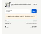 SCHOOL coupon verification screenshot