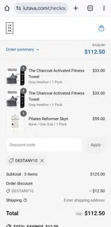DESTANY10 coupon verification screenshot