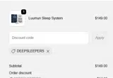 DEEPSLEEPERS coupon verification screenshot