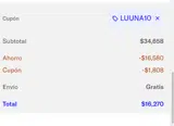 LUUNA10 coupon verification screenshot
