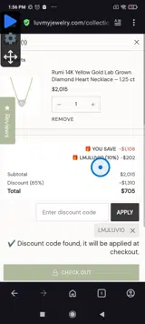 LMJLUV10 coupon verification screenshot