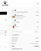 Luxe Bites coupon verification screenshot