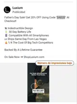 DAD20 coupon verification screenshot