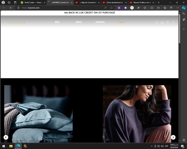 Luxome checkout page showing Luxome discount code box | Screenshot taken by SimplyCodes community member on Aug 21, 2024
