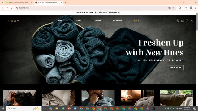 Luxome checkout page showing Luxome discount code box | Screenshot taken by SimplyCodes community member on Apr 9, 2025