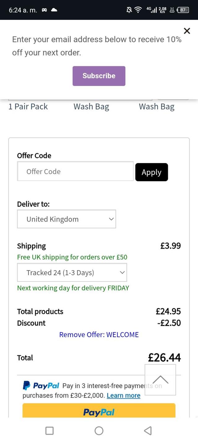 Luxury Legs checkout page showing Luxury Legs promo code box | Screenshot taken by SimplyCodes community member on Feb 6, 2025