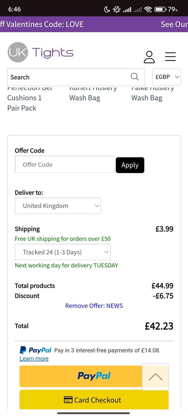 Luxury Legs checkout page showing Luxury Legs promo code box | Screenshot taken by SimplyCodes community member on Feb 3, 2025