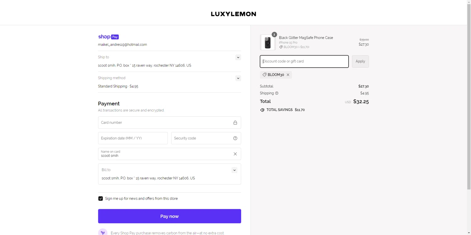 how to use Luxylemon coupons