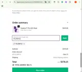 PLUMP15 coupon verification screenshot
