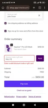 FALL15 coupon verification screenshot