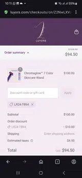 Lr24-tb94 coupon verification screenshot