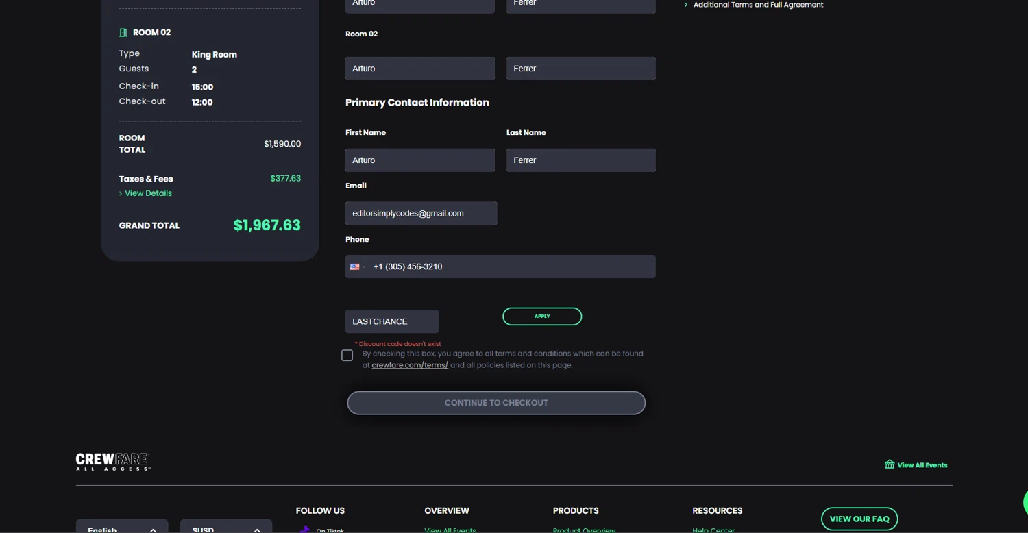 Lvl Up Expo promo code screenshot showing code LASTCHANCE applied at Lvl Up Expo checkout page. Uploaded by SimplyCodes community member RogerFederer on Jan 1, 2025