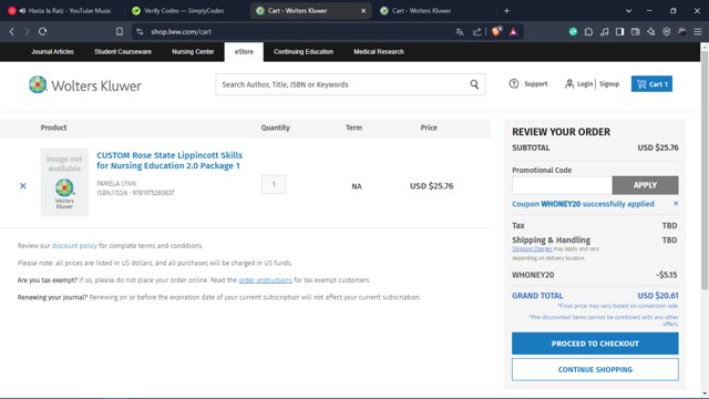 LWW Store checkout page showing LWW Store promo code box | Screenshot taken by SimplyCodes community member on Apr 4, 2025