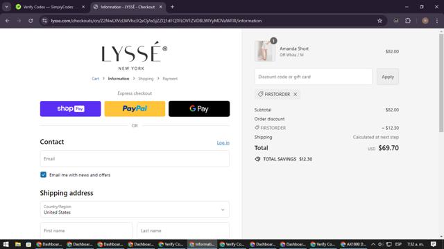 Lysse checkout page showing Lysse coupon code box | Screenshot taken by SimplyCodes community member on Sep 4, 2024