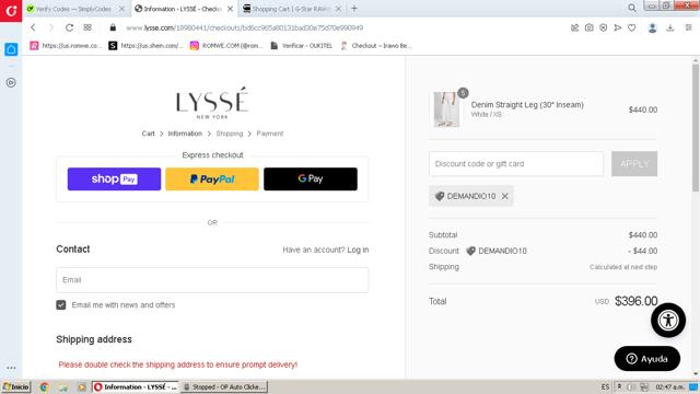 Lysse checkout page showing Lysse coupon code box | Screenshot taken by SimplyCodes community member on May 30, 2024
