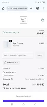 AlenaS10 coupon verification screenshot