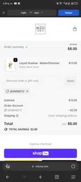 JasminD10 coupon verification screenshot