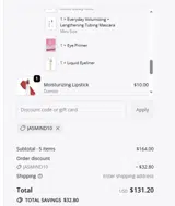 JasminD10 coupon verification screenshot