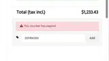ZEFIRA300 coupon verification screenshot